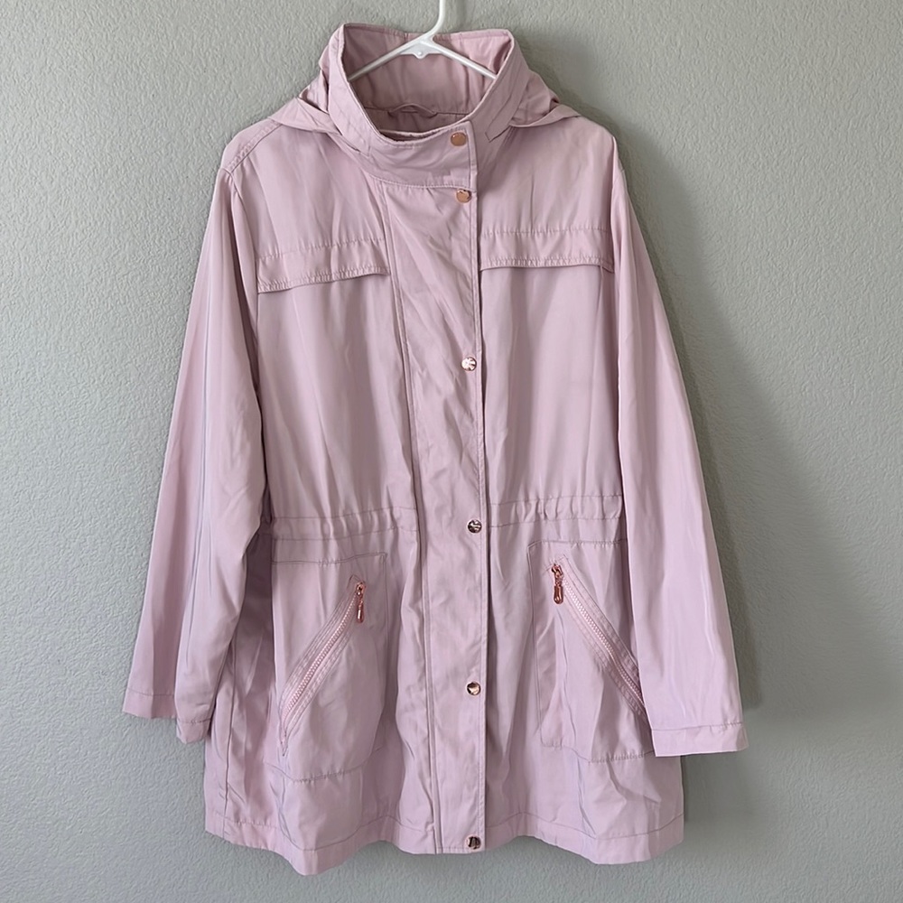 NWOT EVANS Pink Trench Coat Size 20